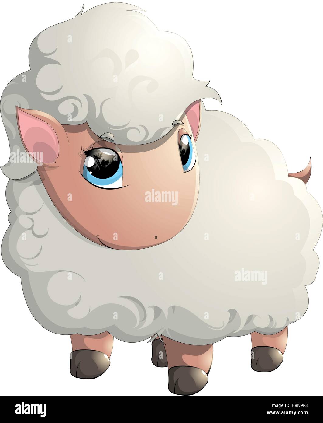 beautiful cheerful sheep Stock Vector