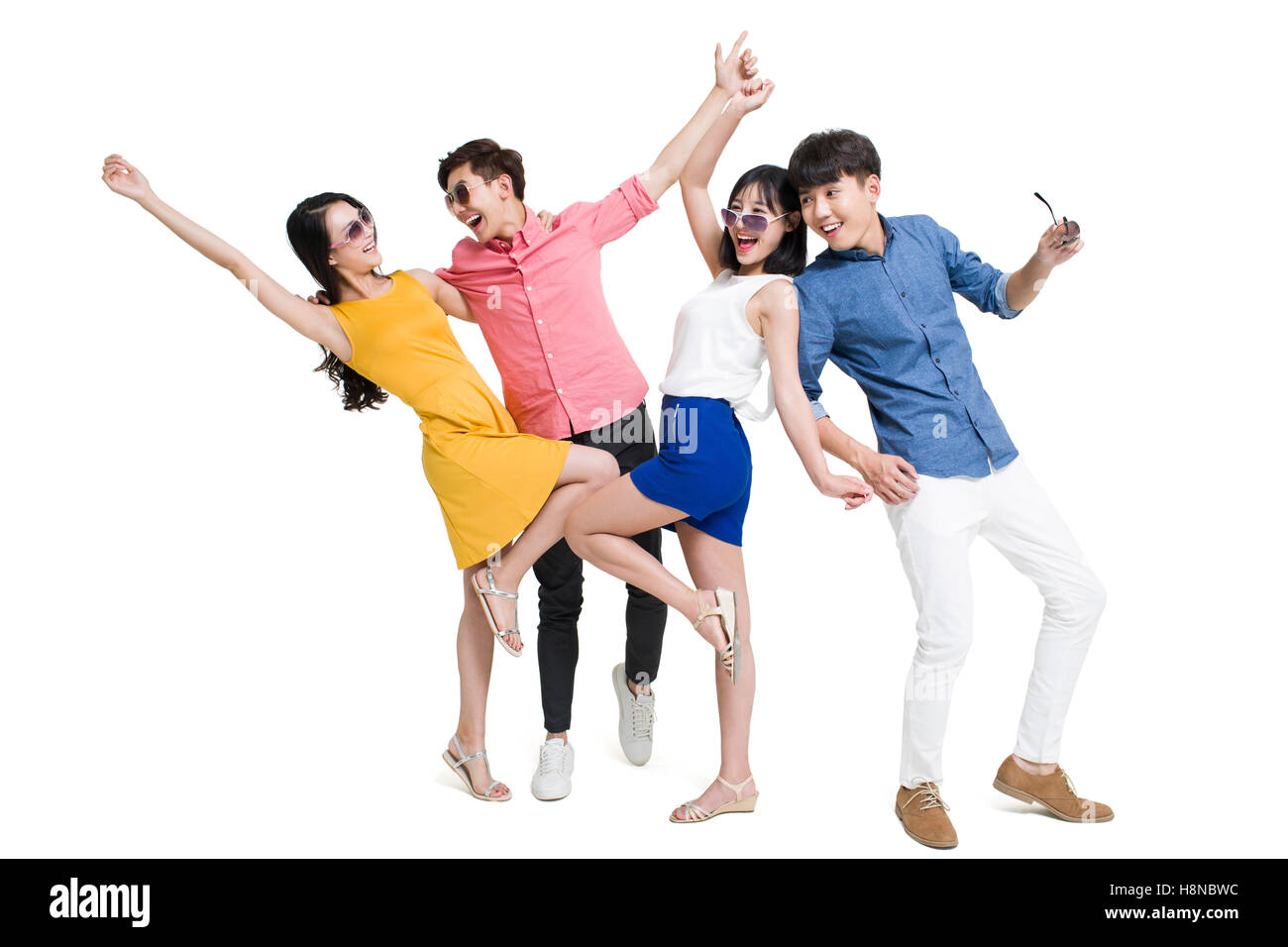 Happy young Chinese friends Stock Photo Alamy
