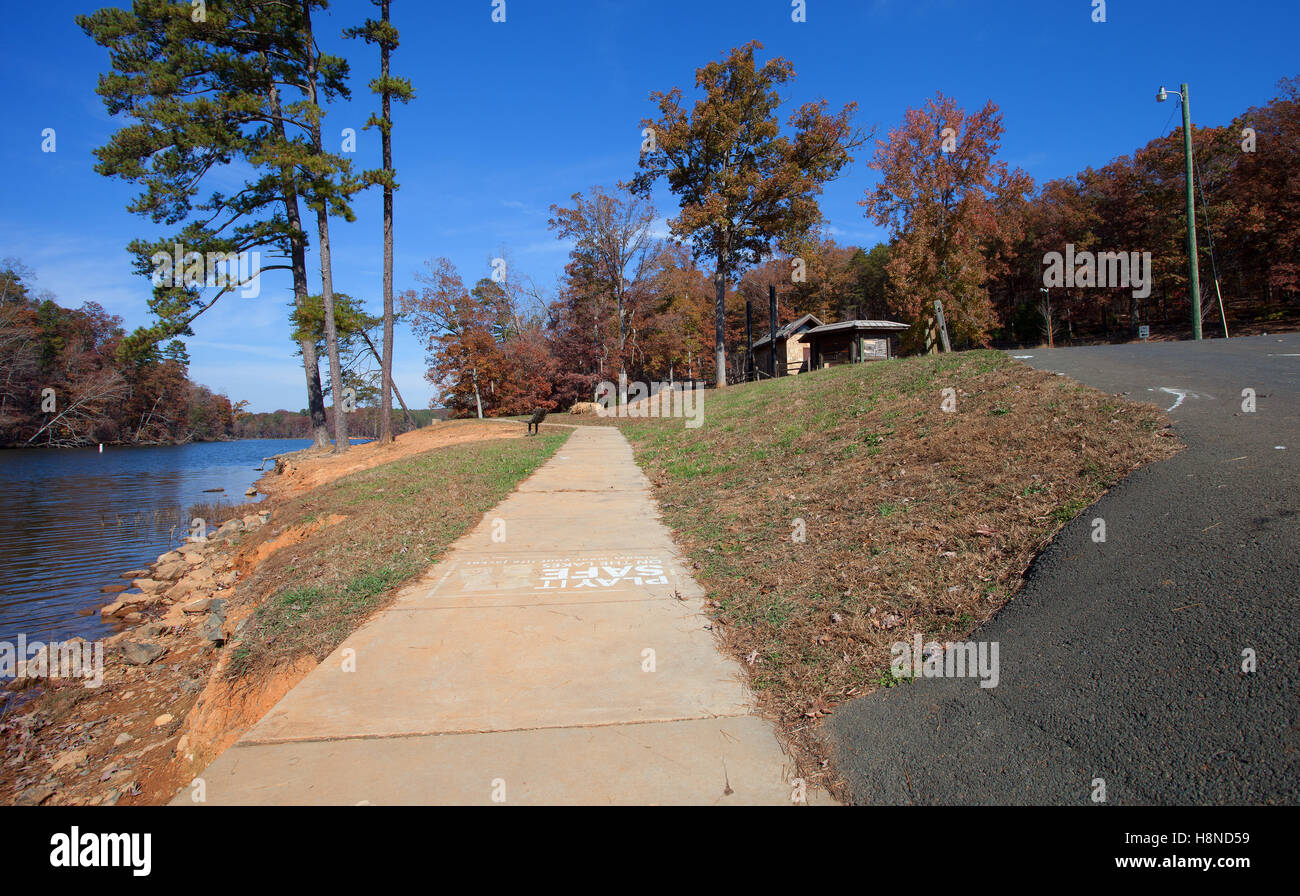 Ramp that allows a wheelchair to get to a boat dock at Badin Lake North