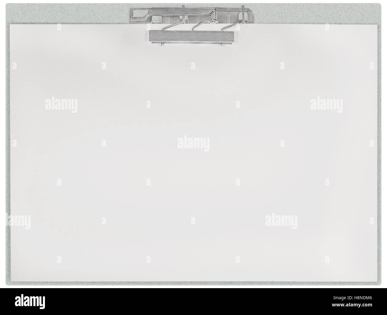 Horizontal clipboard, blank empty isolated white paper file copy space