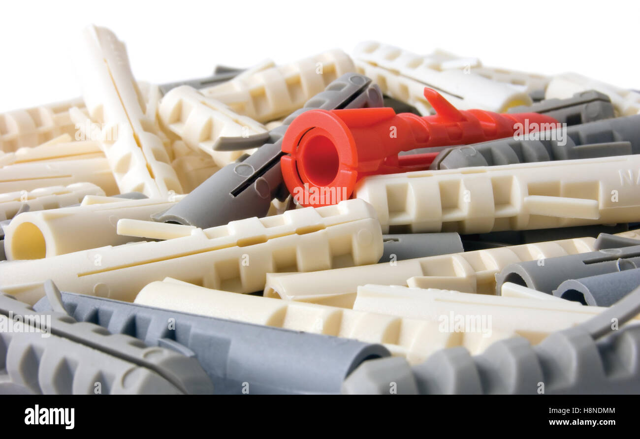 Large Nylon Plastic Wall Plug Dowel Background Macro, Isolated