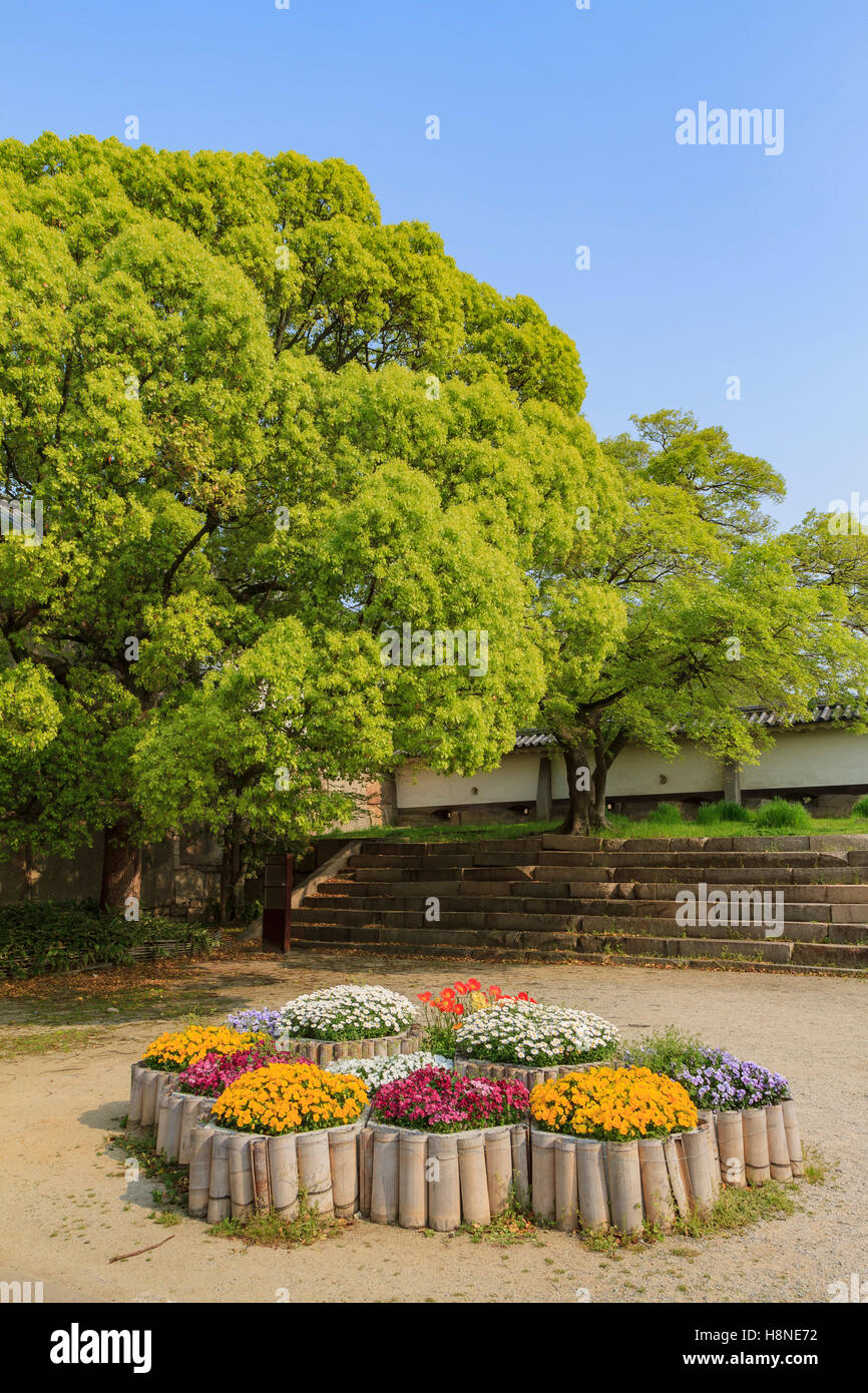 Beautiful flower garden of Osaka Castle, Osaka, Japan Stock Photo Alamy