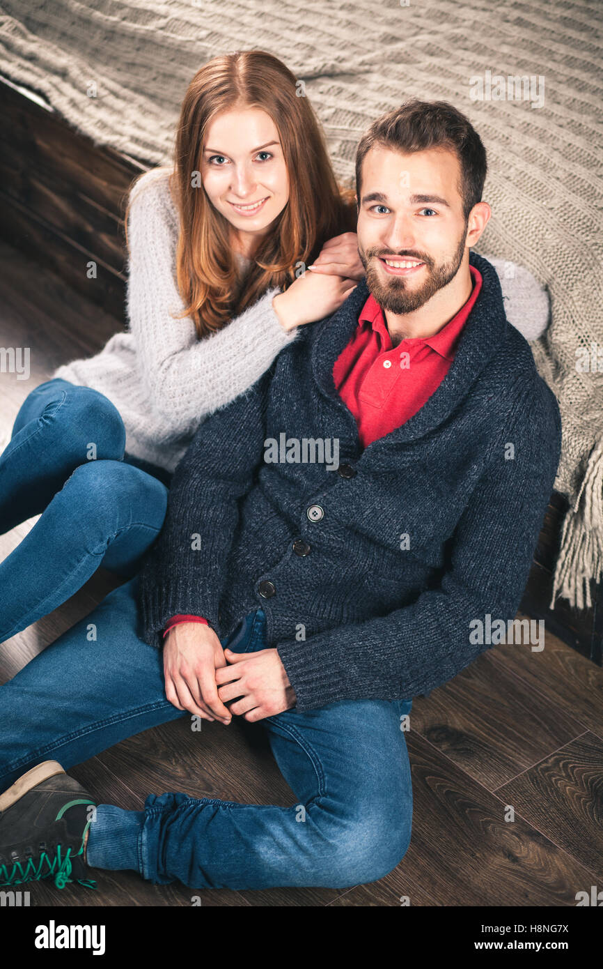 Young couple at home Stock Photo