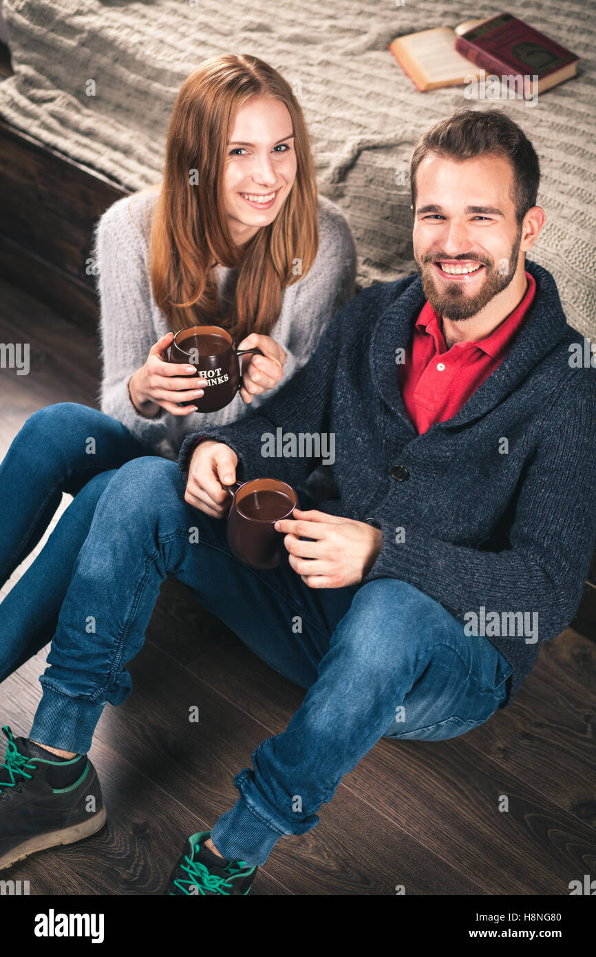 Young couple at home Stock Photo