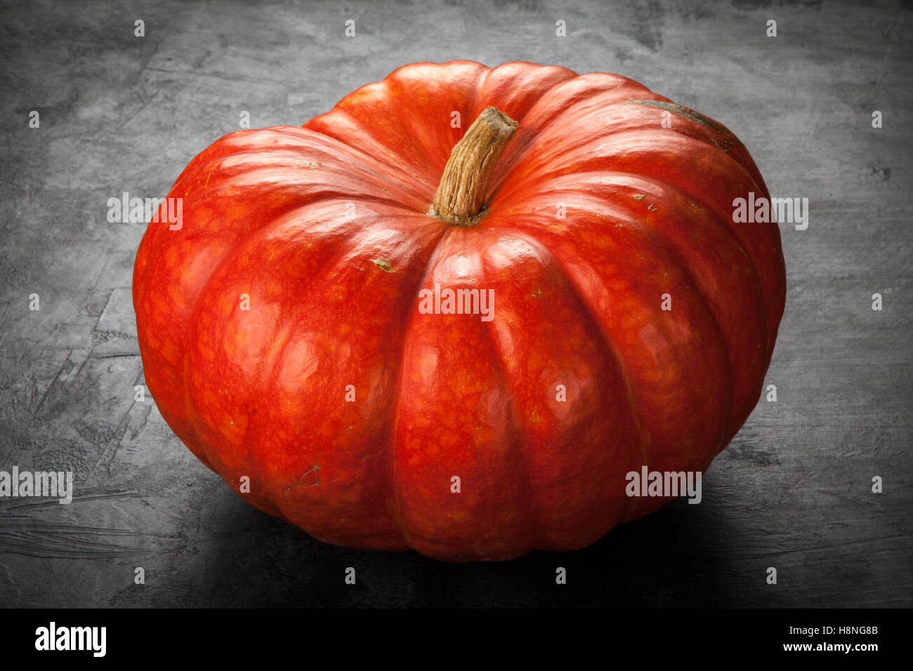 Large pumpkin on black stock photo alamy