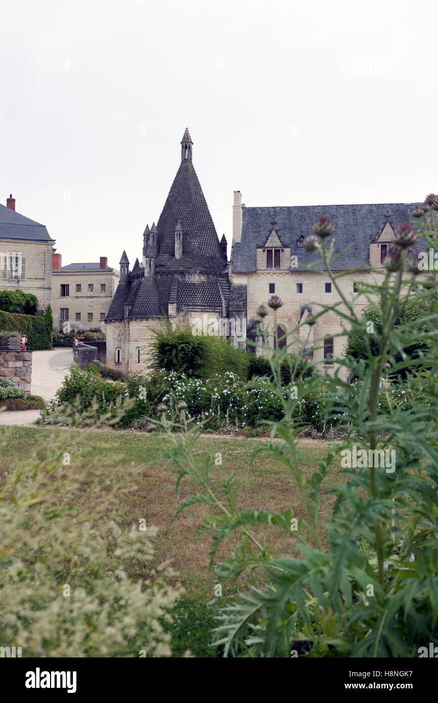 The Royal Abbey of Our Lady of Fontevraud is situated in the Loire Valley between Chalonnes-sur-Loire and Sully-sur-Loire. Stock Photo