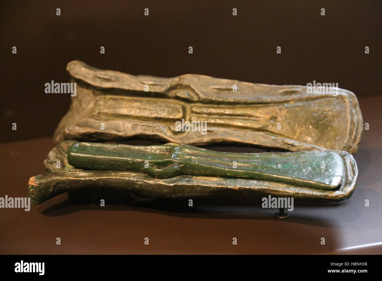 Bronze age. Mold. Replica. Spain. National Archaeological Museum, Madrid. Spain. Stock Photo