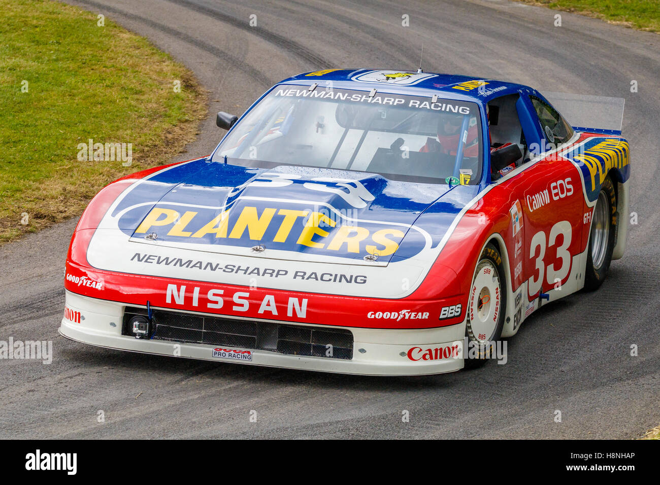 1987 Nissan 300ZX IMSA GTO with driver Adam Carolla at the 2016 Goodwood Festival of Speed, Sussex, UK Stock Photo