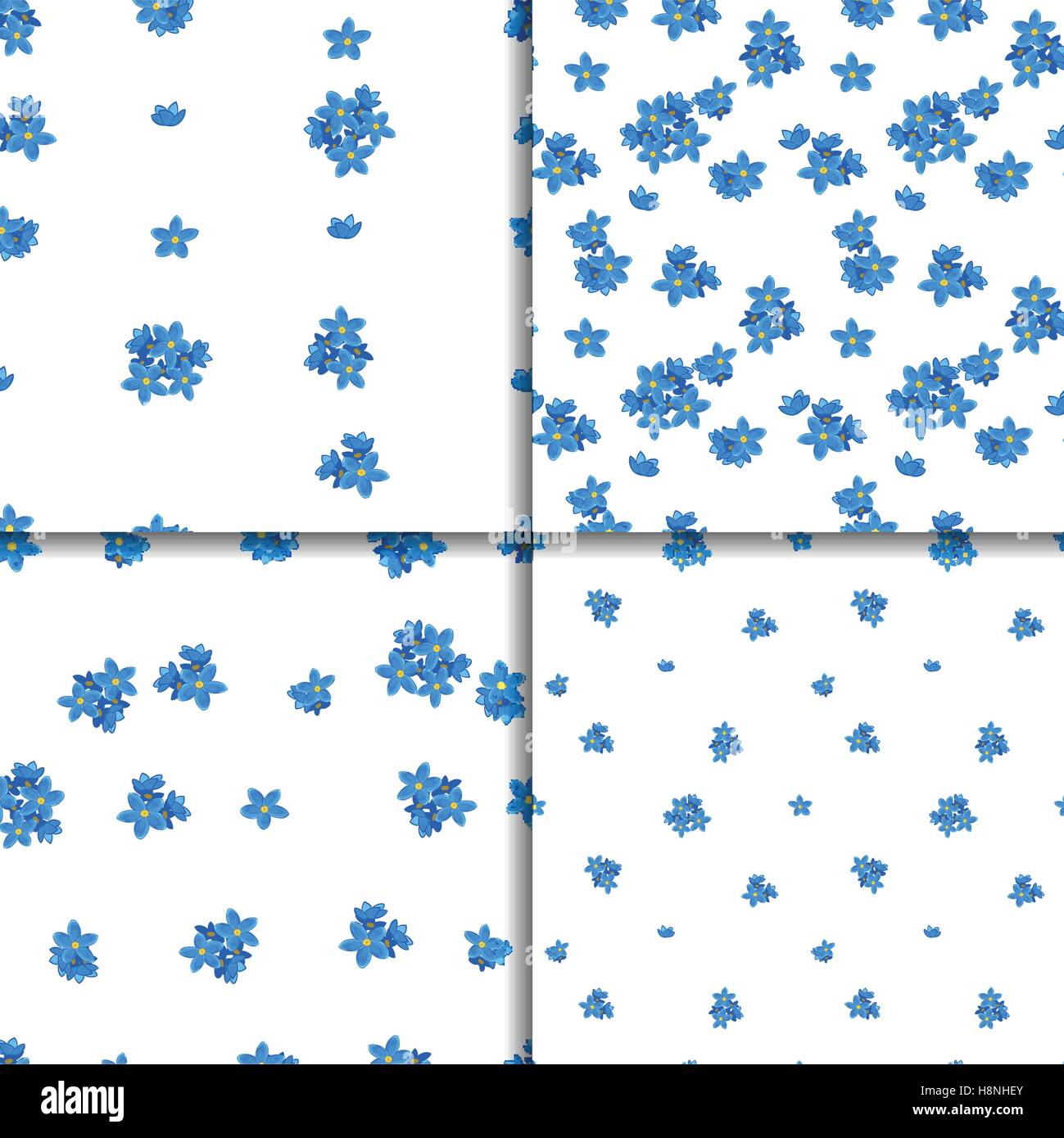 Seamless forget-me-not pattern set Stock Vector Image & Art - Alamy