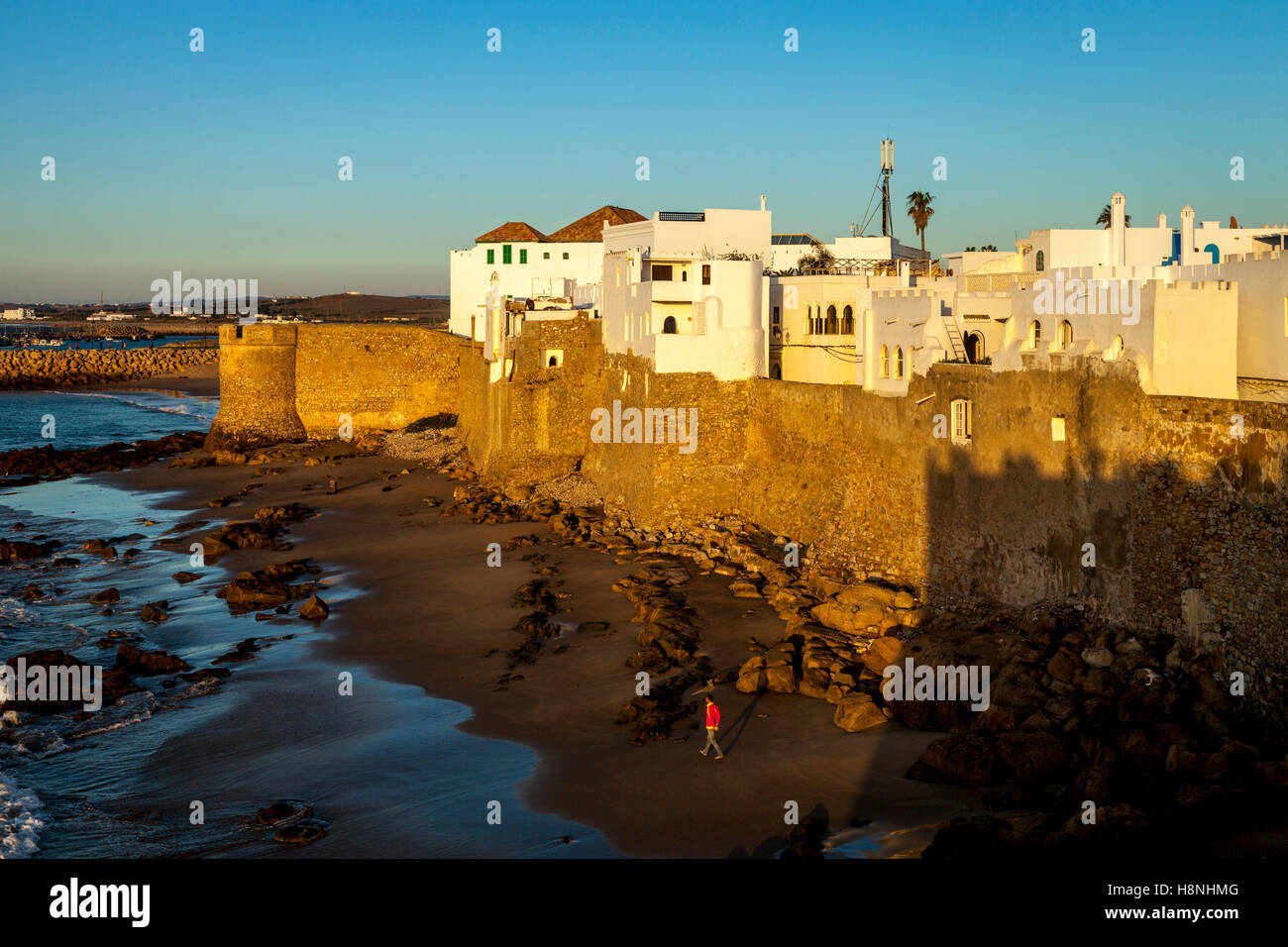 A View Of The Fortress Town Of Asilah, Morocco Stock Photo