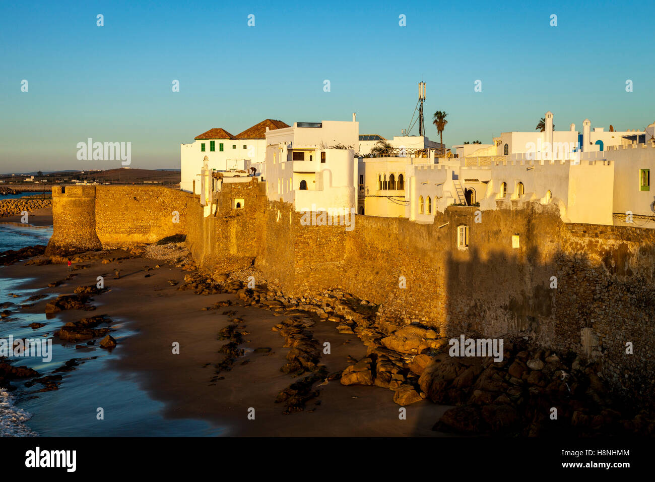 A View Of The Fortress Town Of Asilah, Morocco Stock Photo