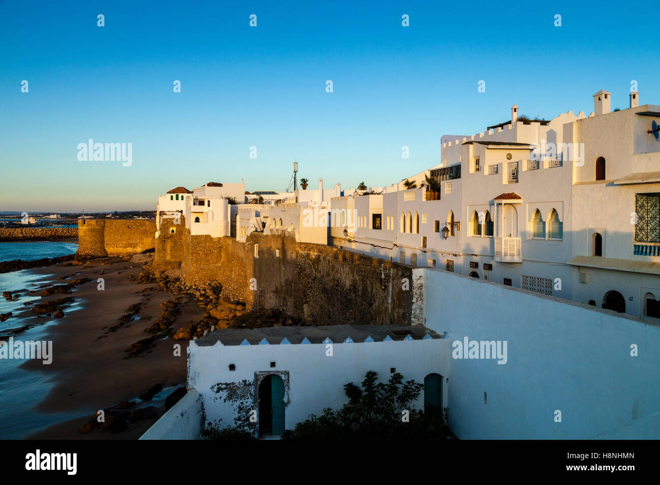 A View Of The Fortress Town Of Asilah, Morocco Stock Photo