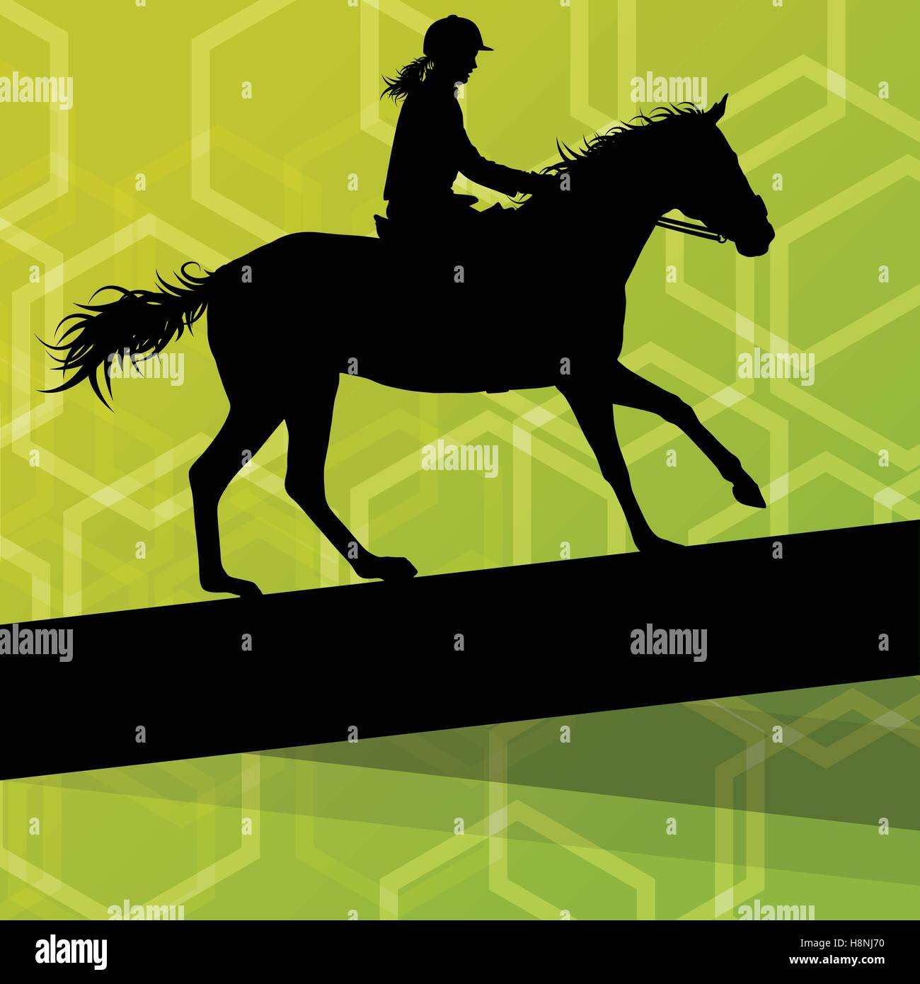 Horse with rider equestrian sport vector background concept Stock ...