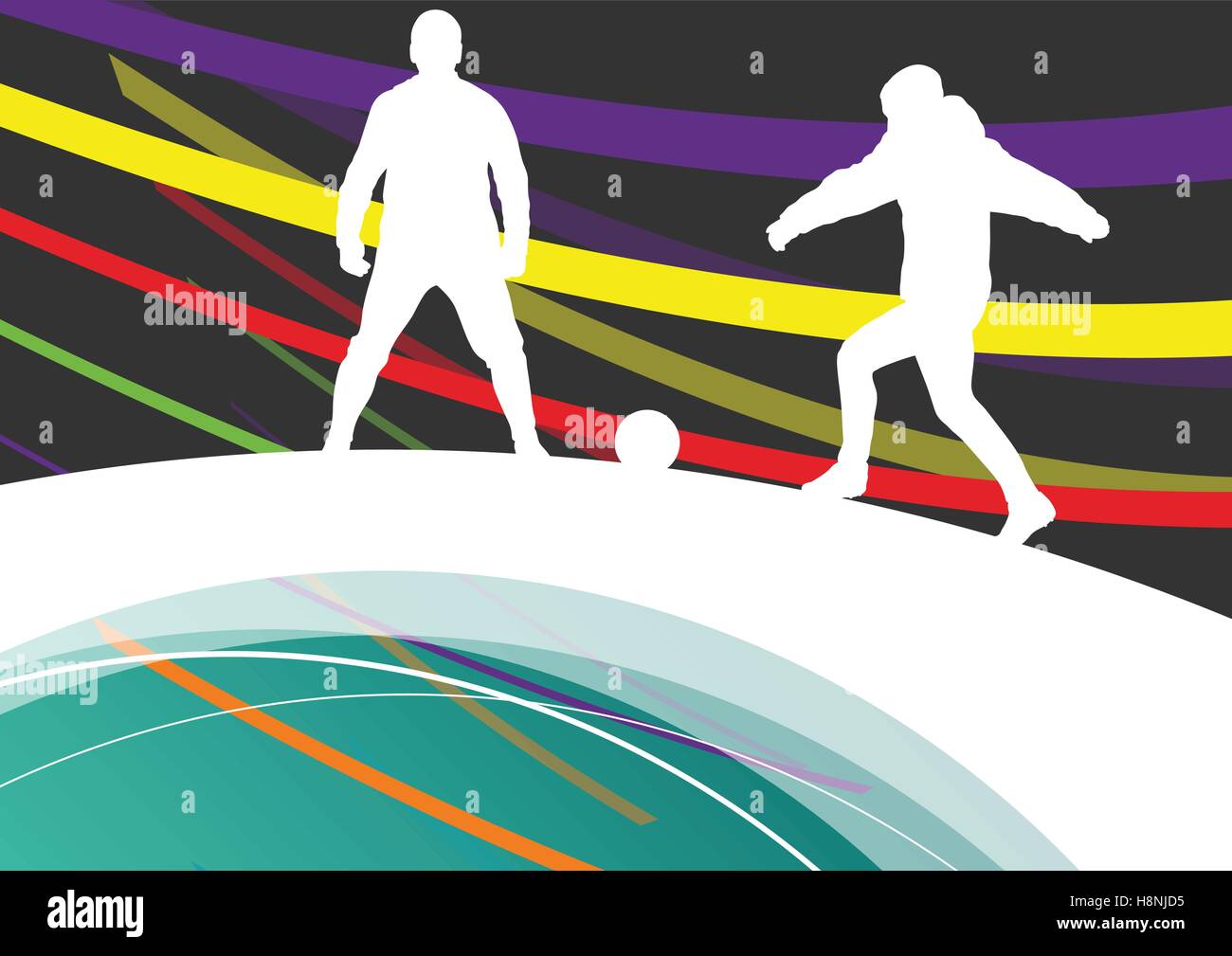 Winter soccer men football players active sport silhouettes vector ...