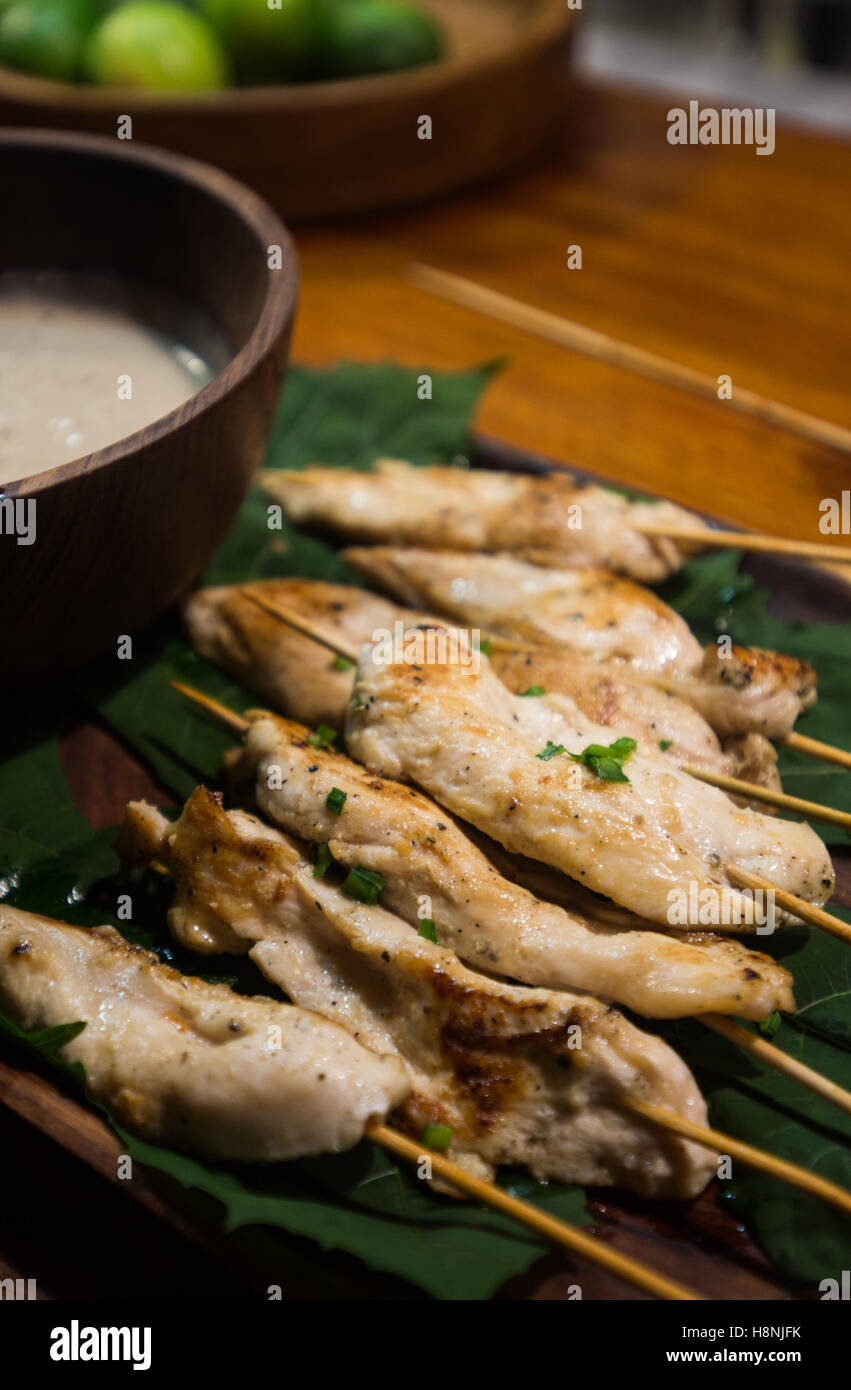 Chicken pot sticker appetizers Stock Photo