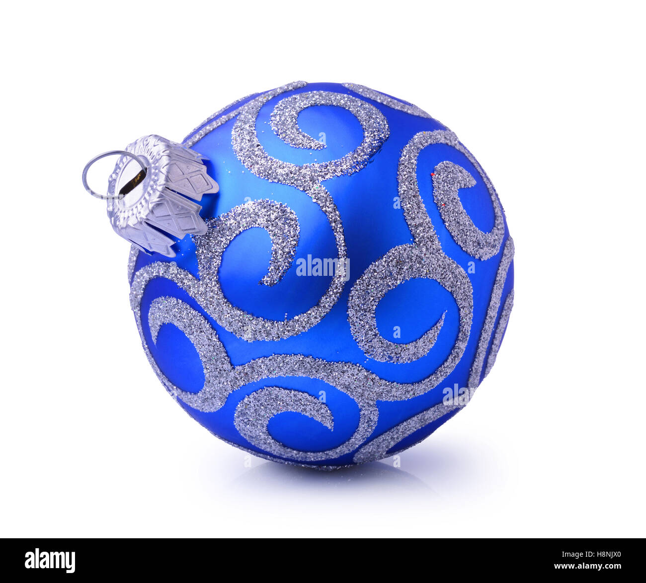 Blue Christmas ball isolated on white background Stock Photo - Alamy