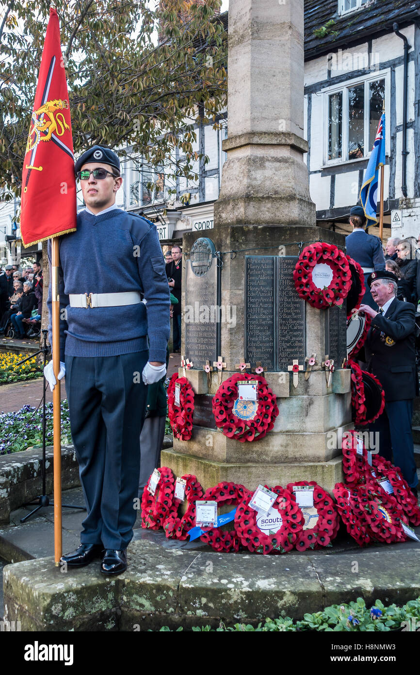 Memorial Service on Remembrance Sunday in East Grinstead Stock Photo