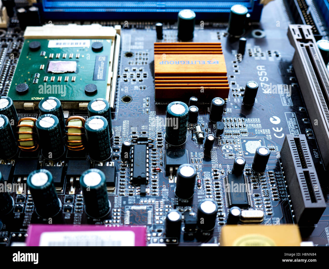 GOMEL, BELARUS - JULY 13, 2016. Motherboard EliteGroup K7S5A Pro / L rev5.0  Socket,A 462. Elitegroup Computer Systems Co., Ltd Stock Photo - Alamy