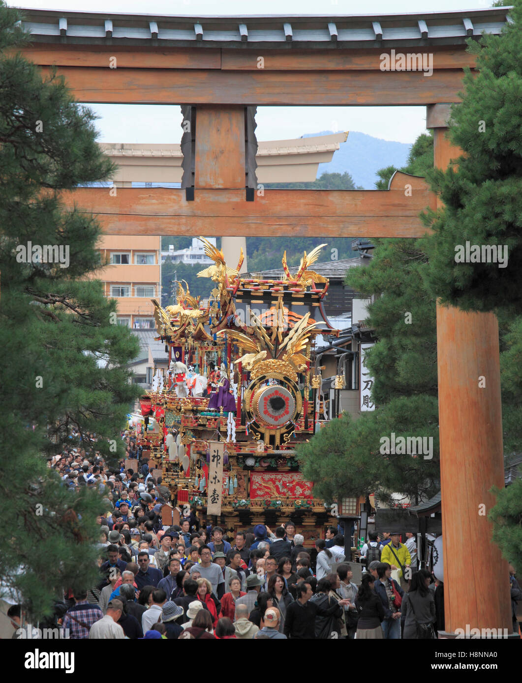 Japan, Gifu, Takayama, festival, crowd, people, Stock Photo