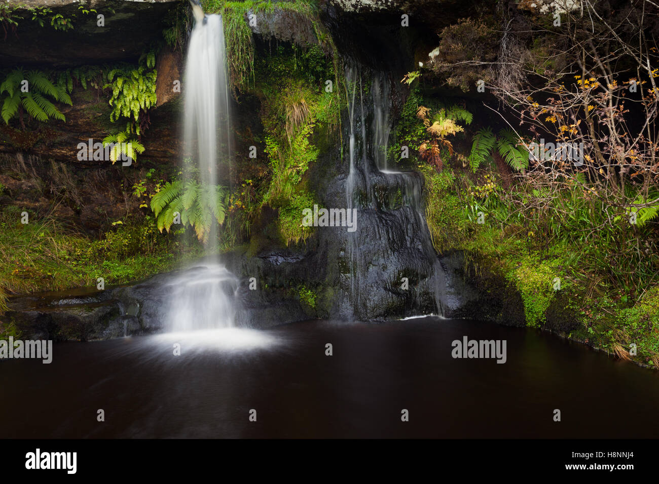 Waterfall near Otterburn in the heart of Northumberland, England, in a