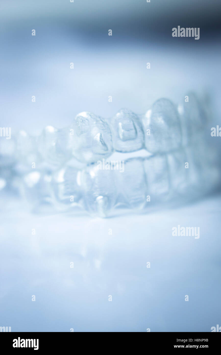 Invisible teeth aligner cosmetic orthodontic brackets used to