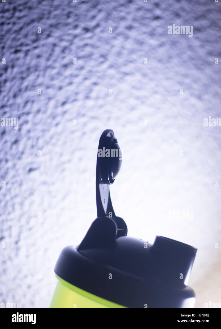 Protein shake shaker used to mix whey powder, glutamine, creatine and