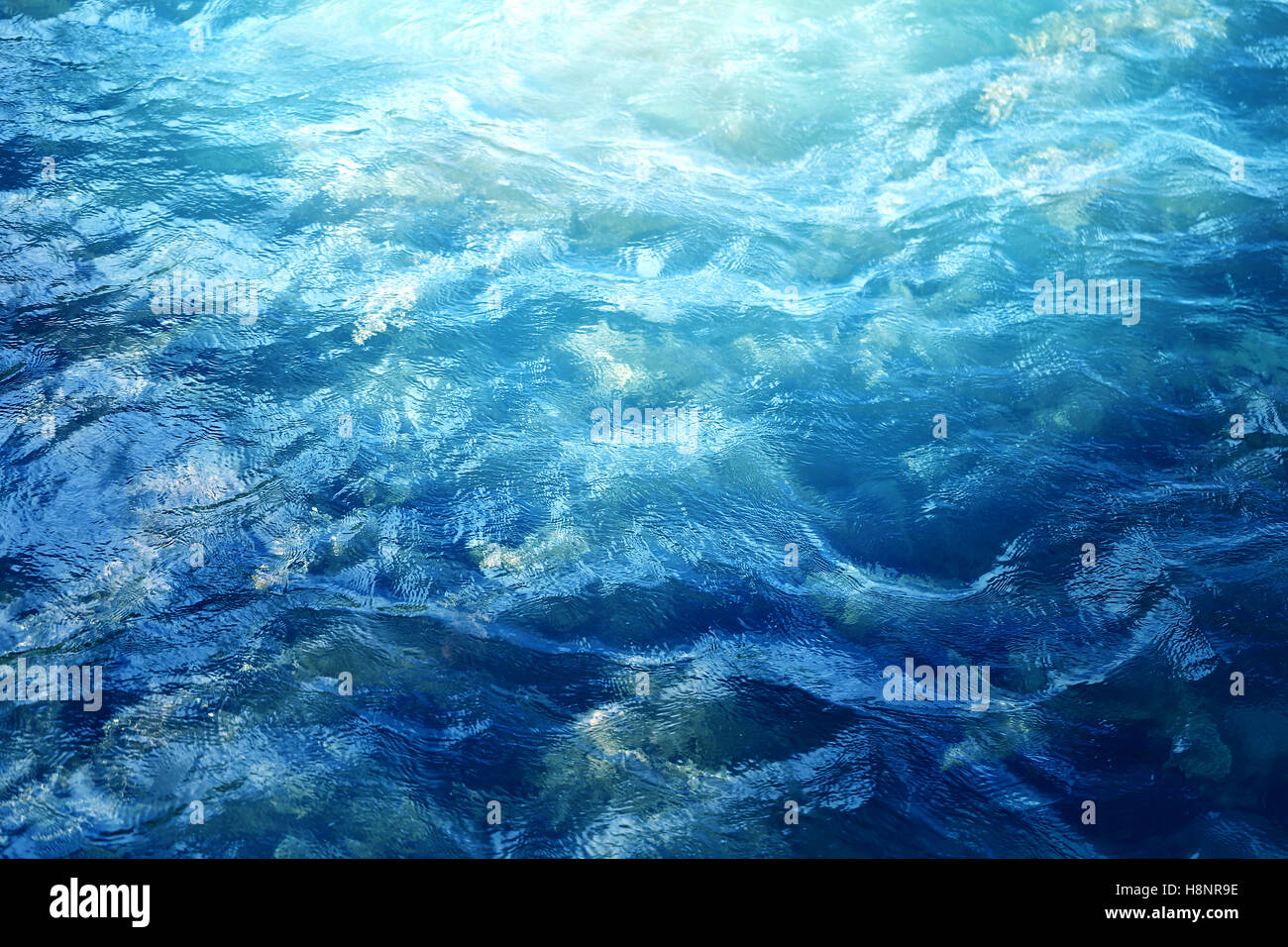 Beautiful blue sea wave photograph close up Stock Photo - Alamy