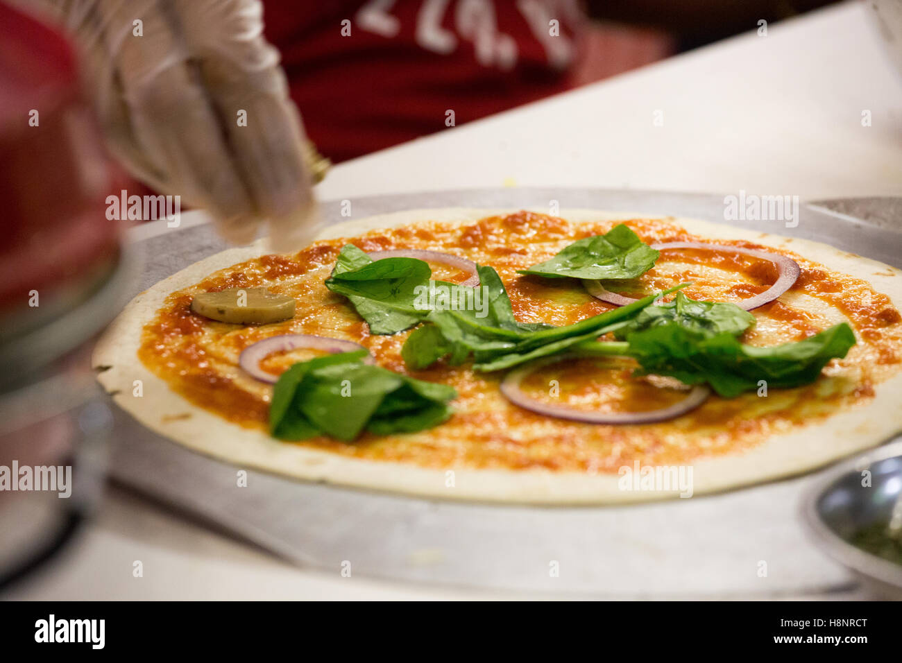 Pizza demo at the BBC Good Food Show held at Olympia Grand, London