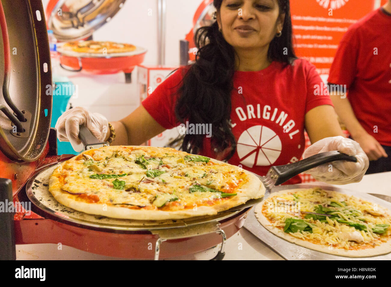 Pizza demo at the BBC Good Food Show held at Olympia Grand, London