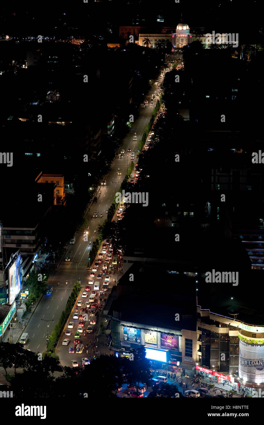 Osmenia Boulevard Night Time Cebu City Philippines Stock Photo