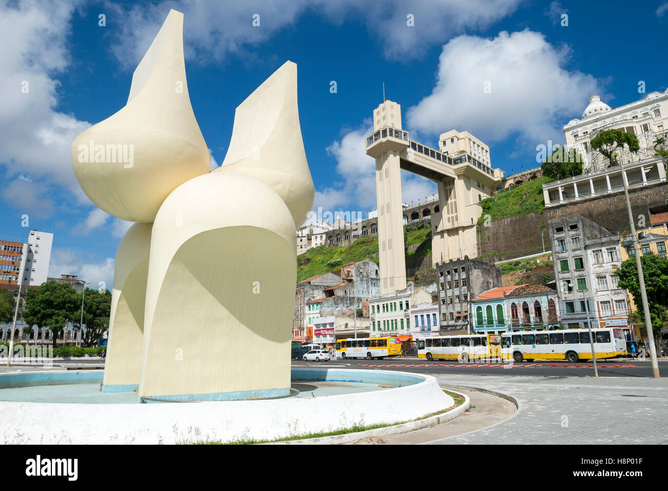 SALVADOR, BRAZIL - MARCH 12, 2015: Modern sculpture known locally as the " bunda" dominates the view of the city skyline Stock Photo - Alamy