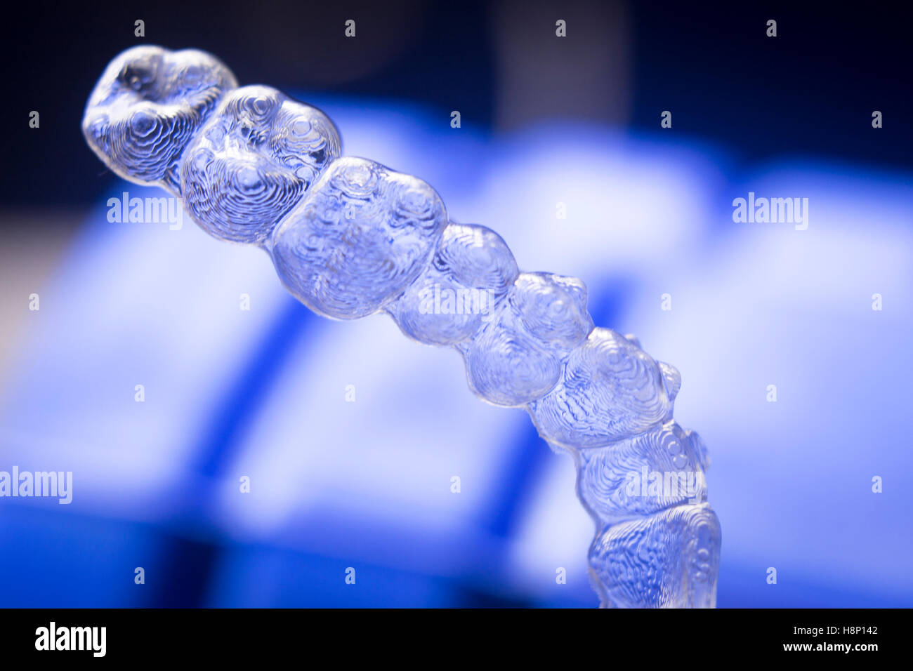 Invisible teeth aligner cosmetic orthodontic brackets used to