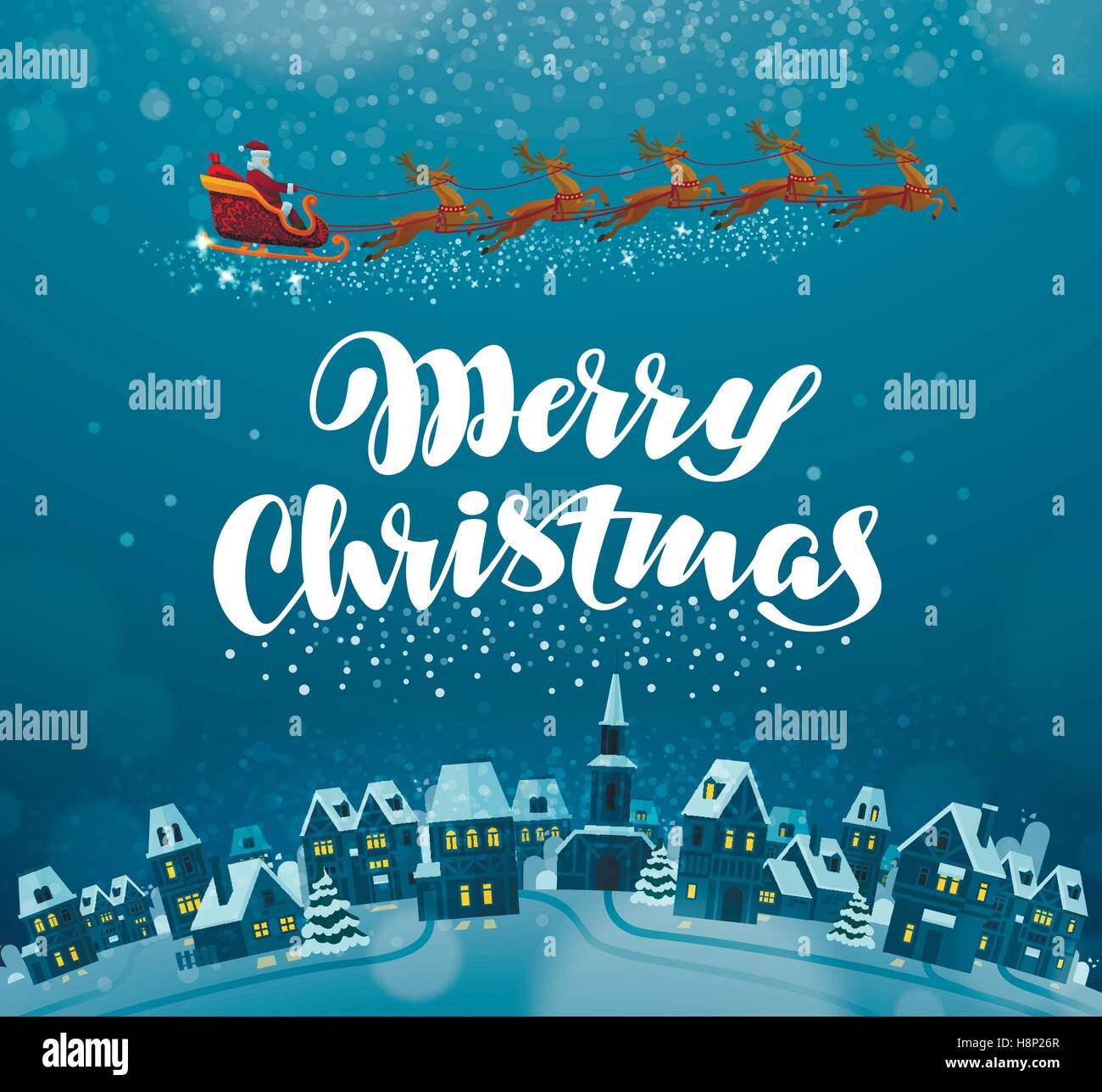 Merry Christmas. Xmas greeting card vector illustration Stock Vector ...