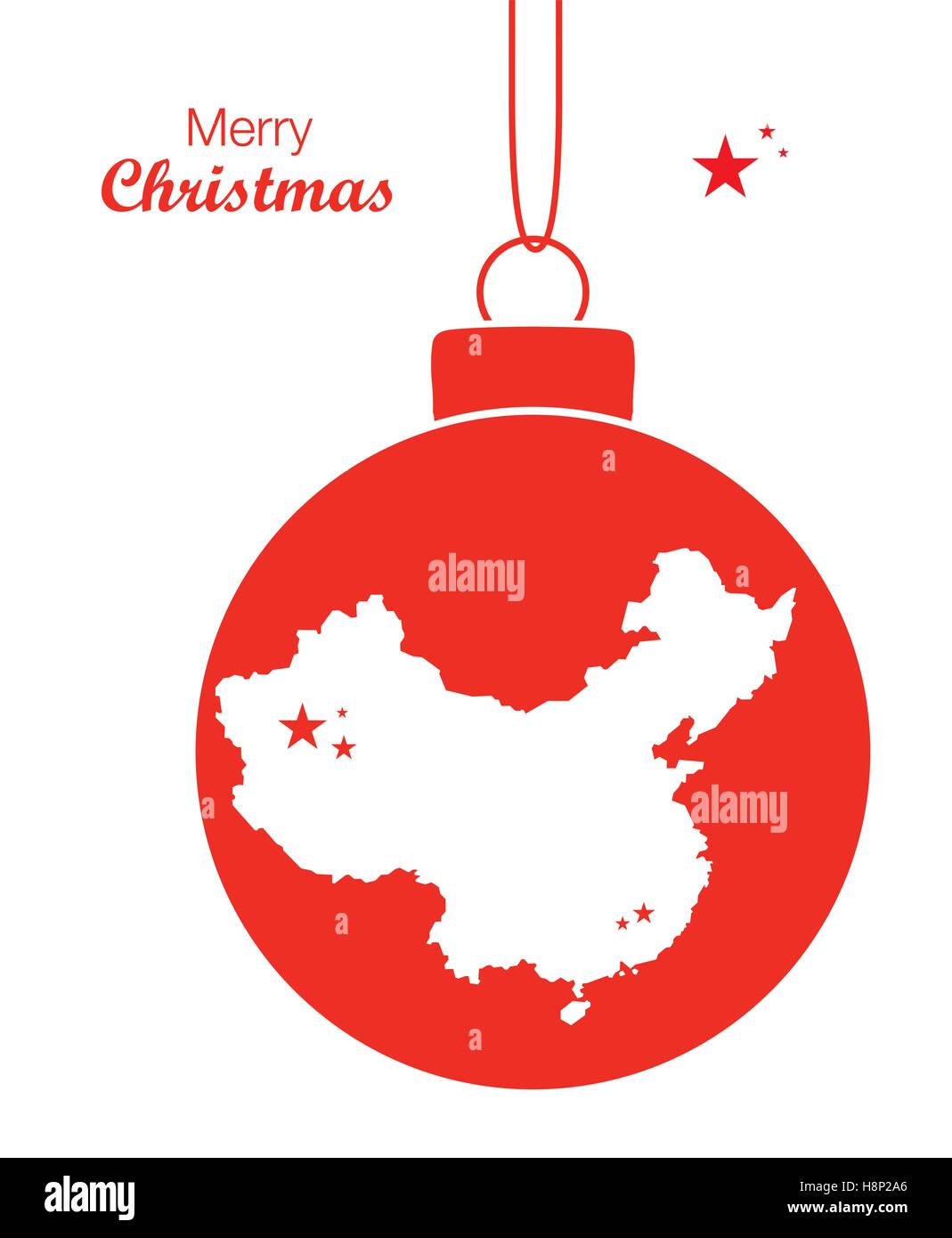 Merry Christmas illustration theme with map of China Stock Vector Image ...