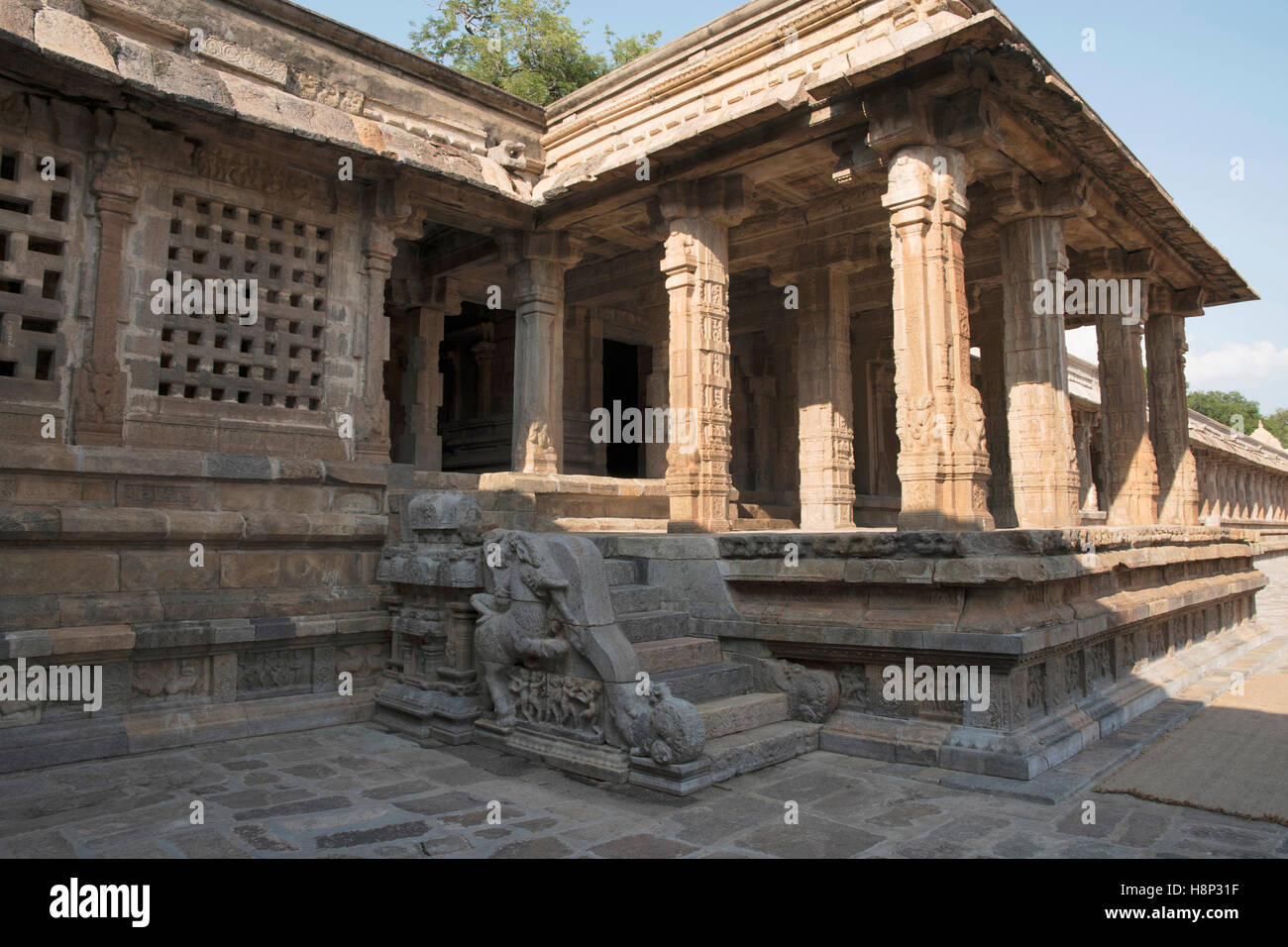 North mandapa, Airavatesvara Temple, Darasuram, Tamil Nadu, India. Stock Photo