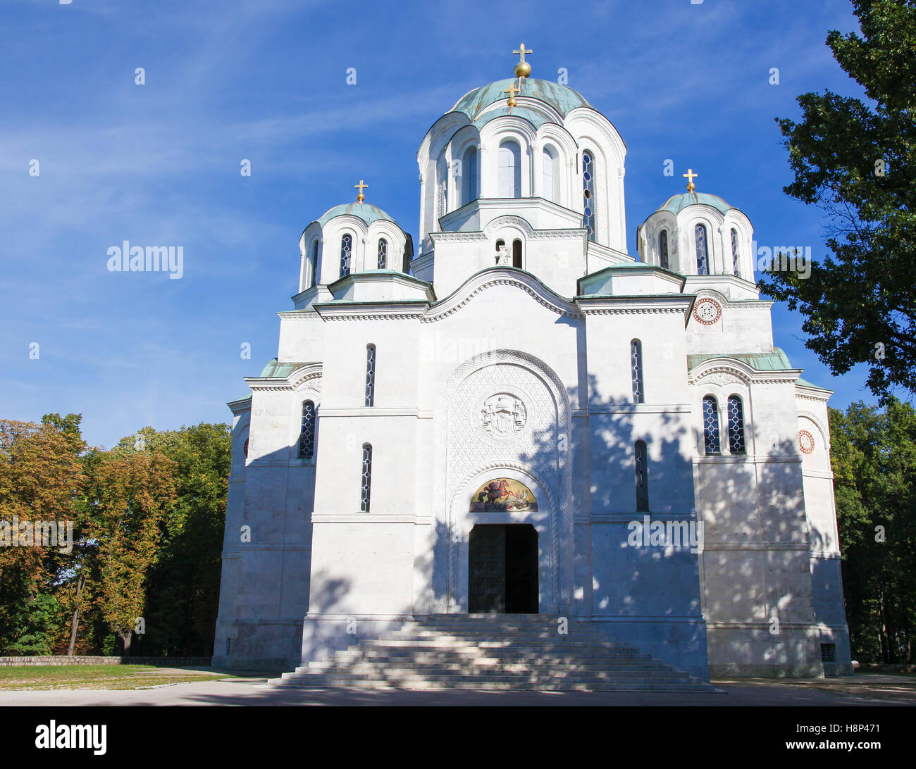 The Church of Saint Sava is a Serbian Orthodox church located on the Vracar plateau in Belgrade. It is one of the largest Orthod Stock Photo