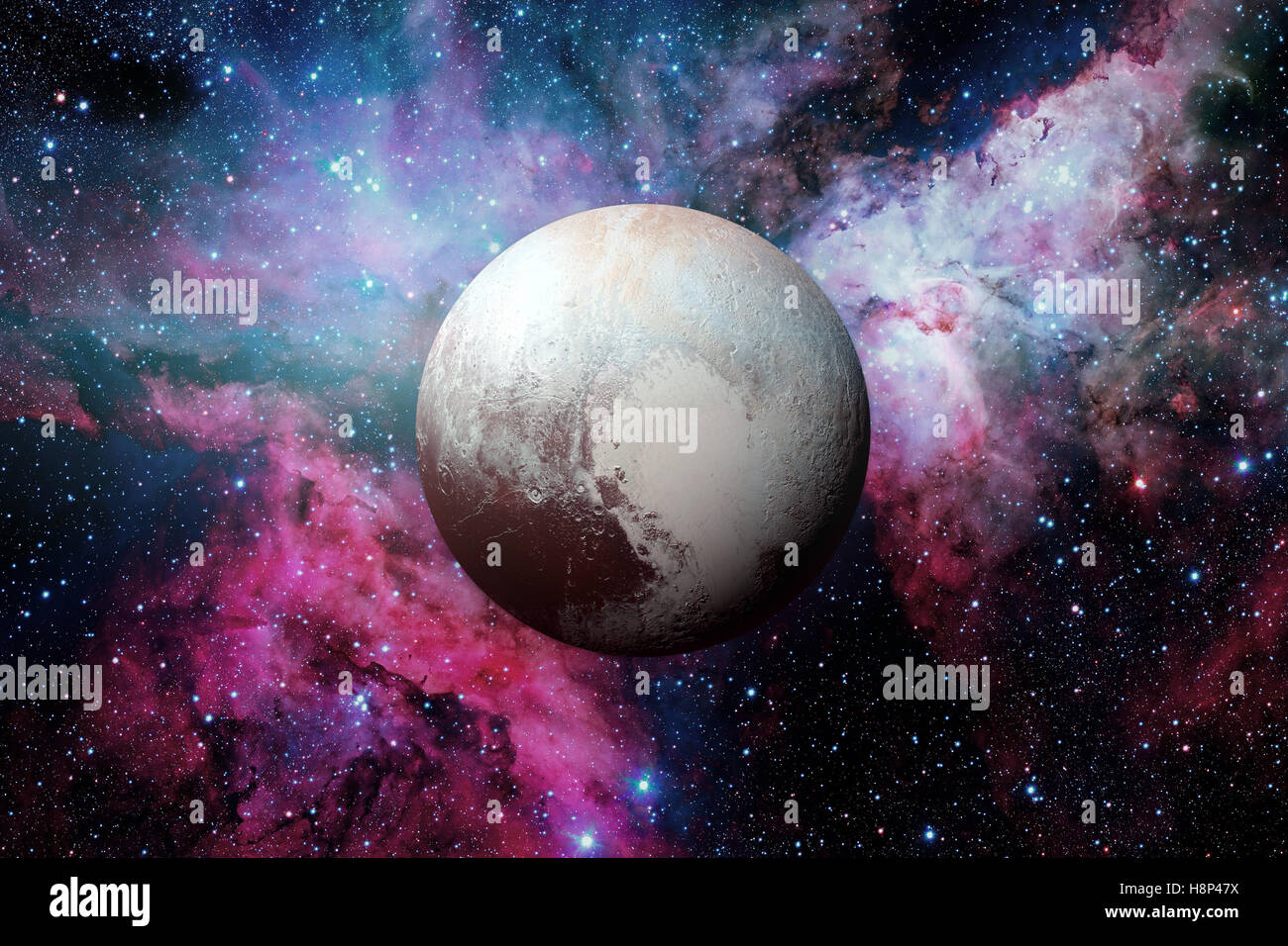 Pluto is a dwarf planet in the Kuiper belt. Stock Photo