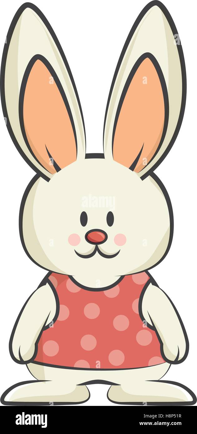 cute rabbit character isolated vector illustration design Stock Vector ...