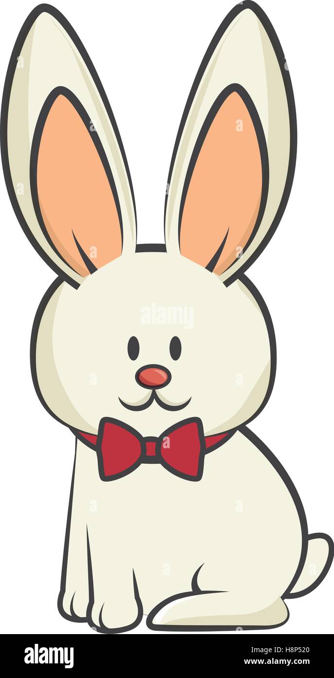 cute rabbit character isolated vector illustration design Stock Vector ...
