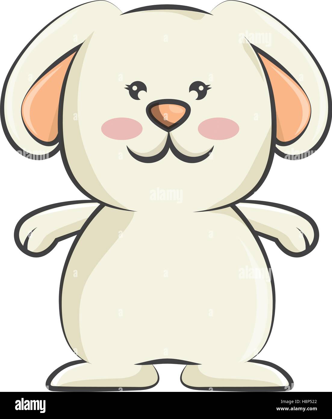 cute rabbit character isolated vector illustration design Stock Vector ...