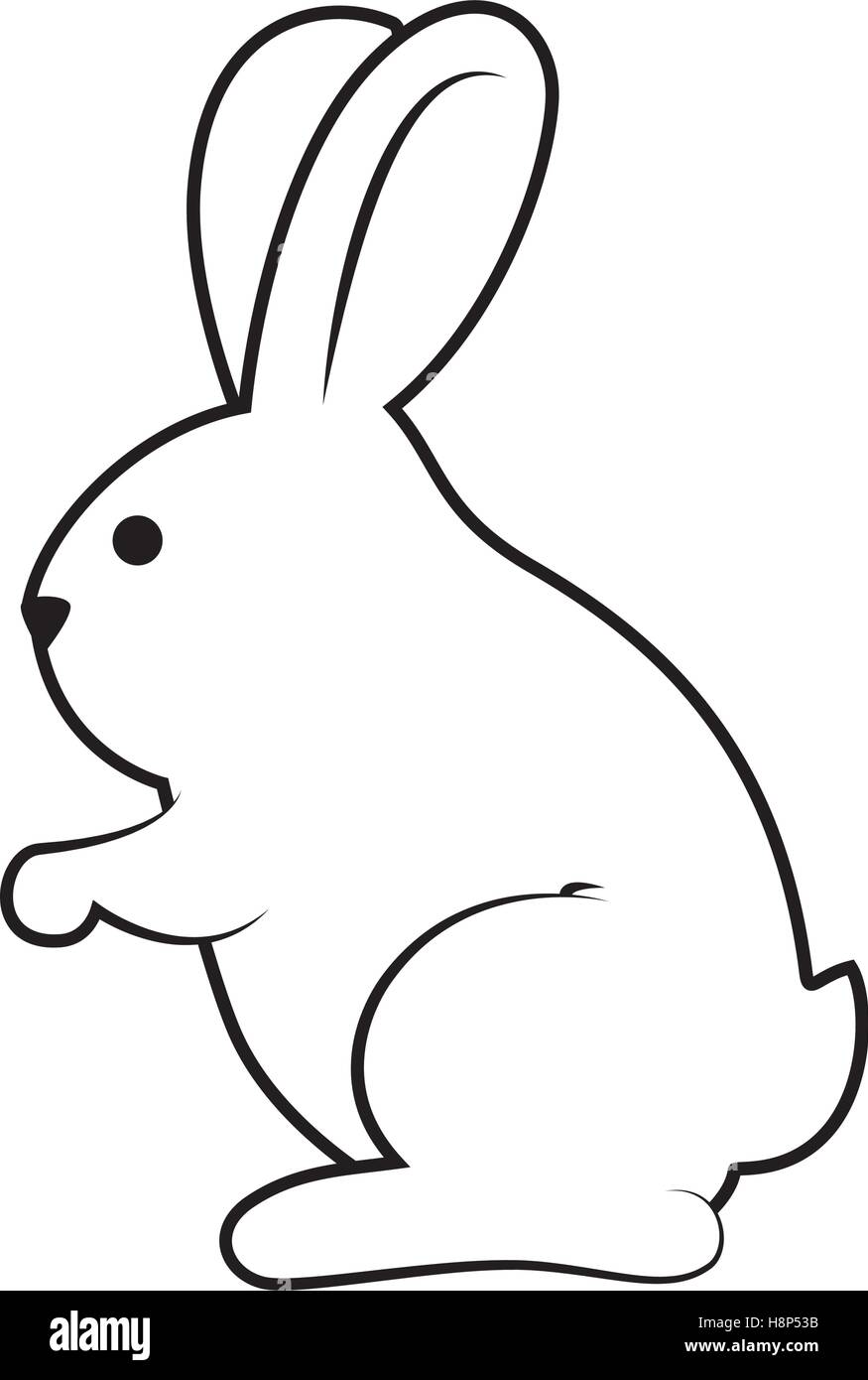 cute rabbit character isolated vector illustration design Stock Vector ...