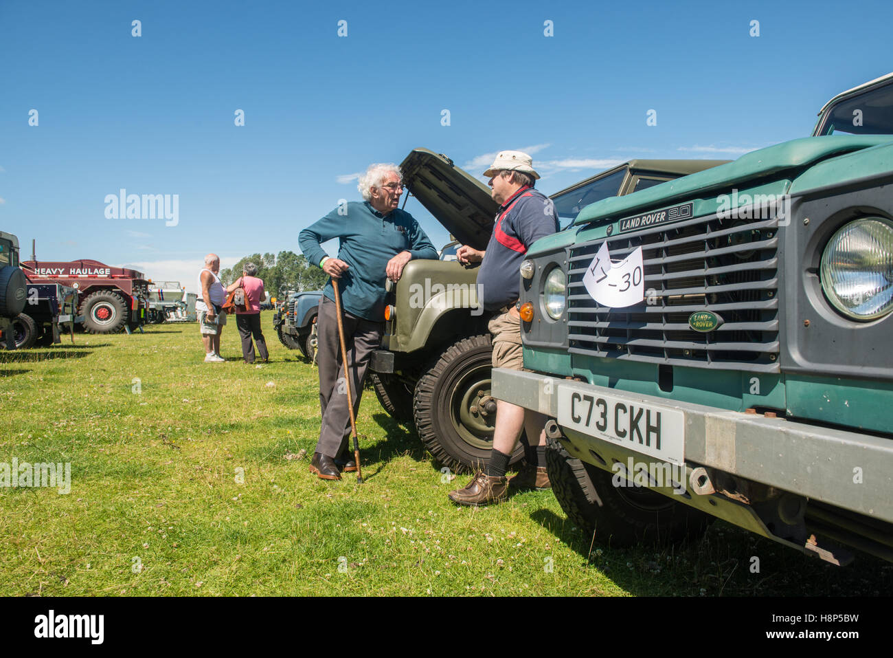 England, Yorkshire - Land Rovers being shown at the Masham Steam Rally ...