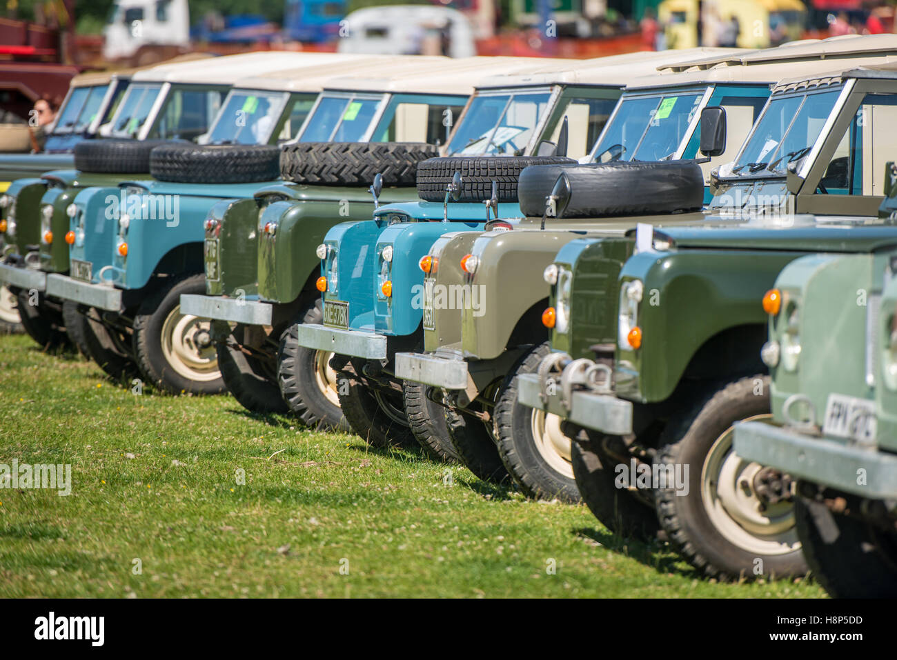England, Yorkshire - Land Rovers being shown at the Masham Steam Rally ...