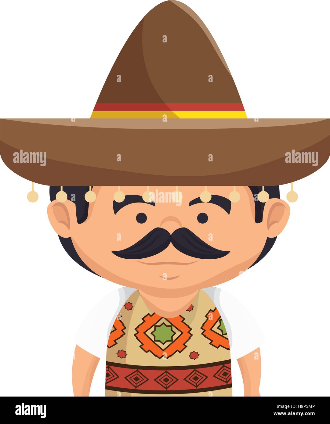 mexican man character icon vector illustration design Stock Vector ...
