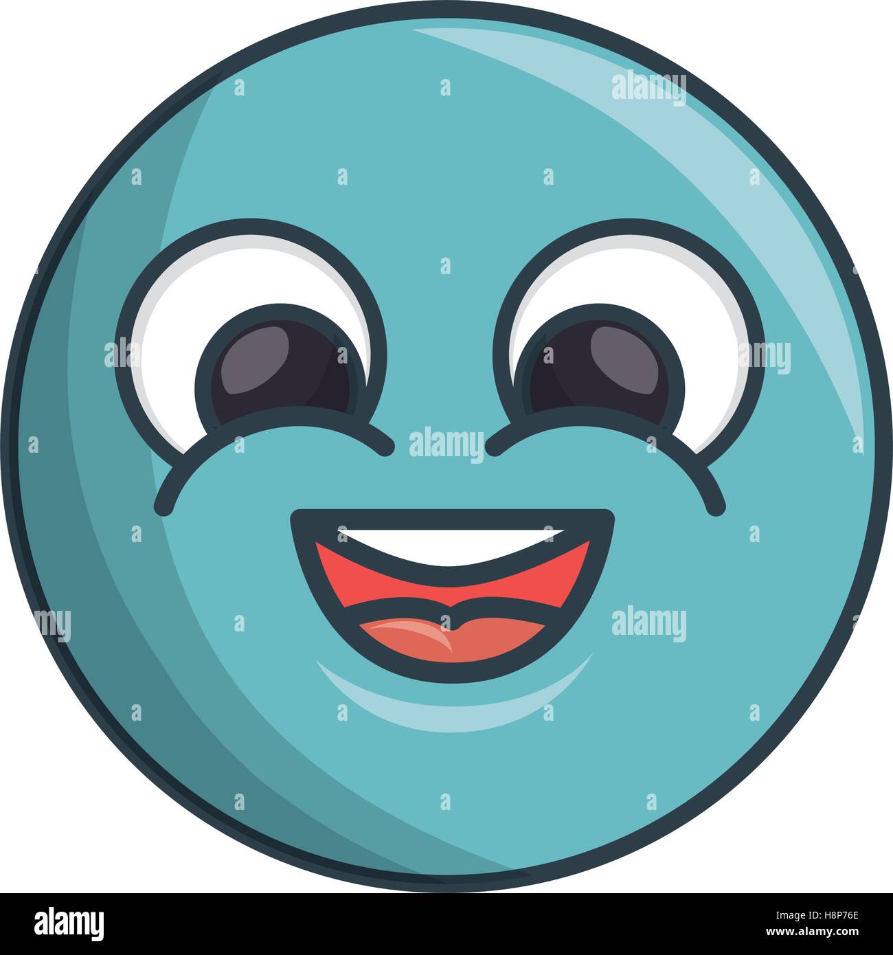 face circle emoticon kawaii style vector illustration design Stock