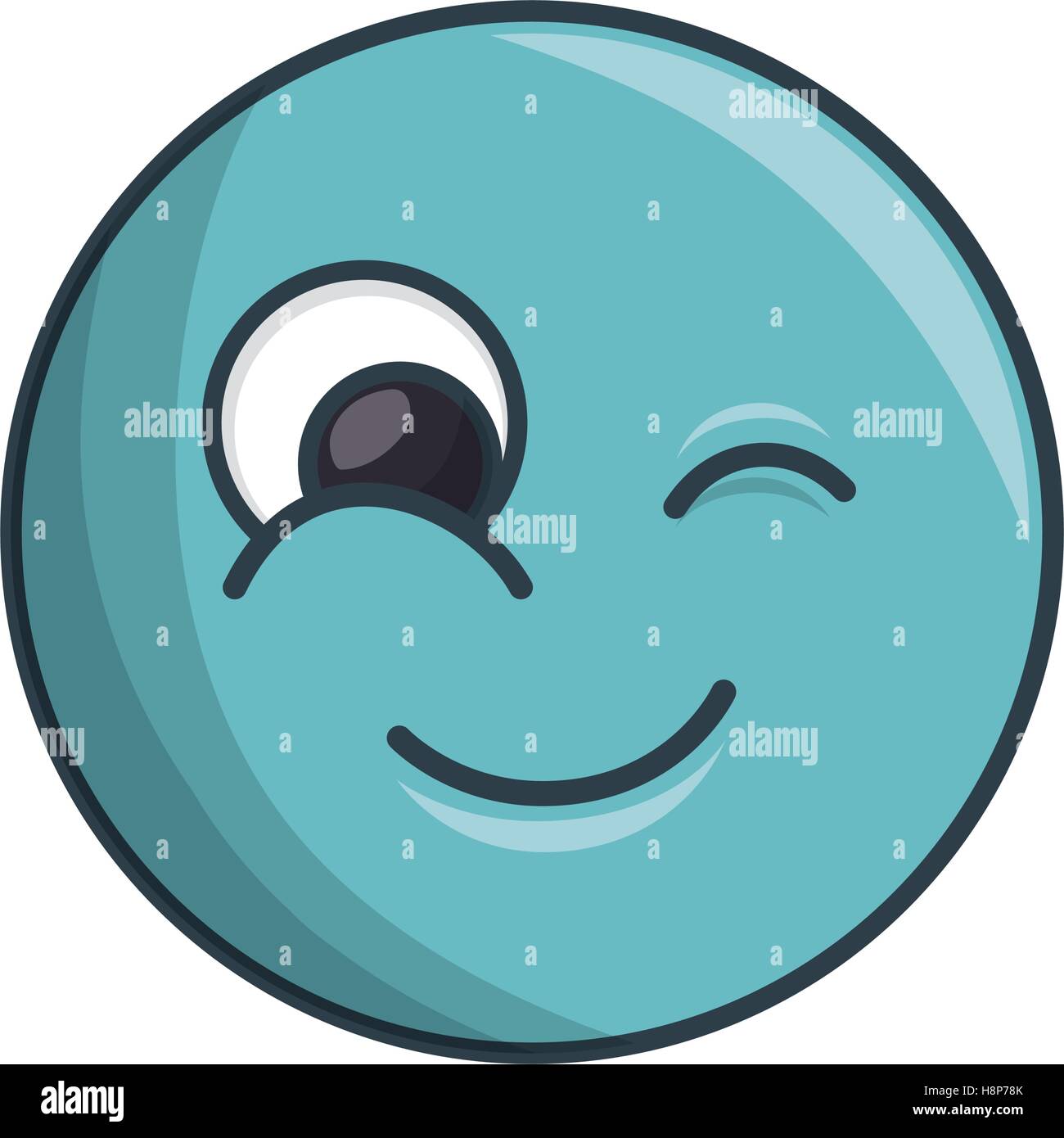 face circle emoticon kawaii style vector illustration design Stock