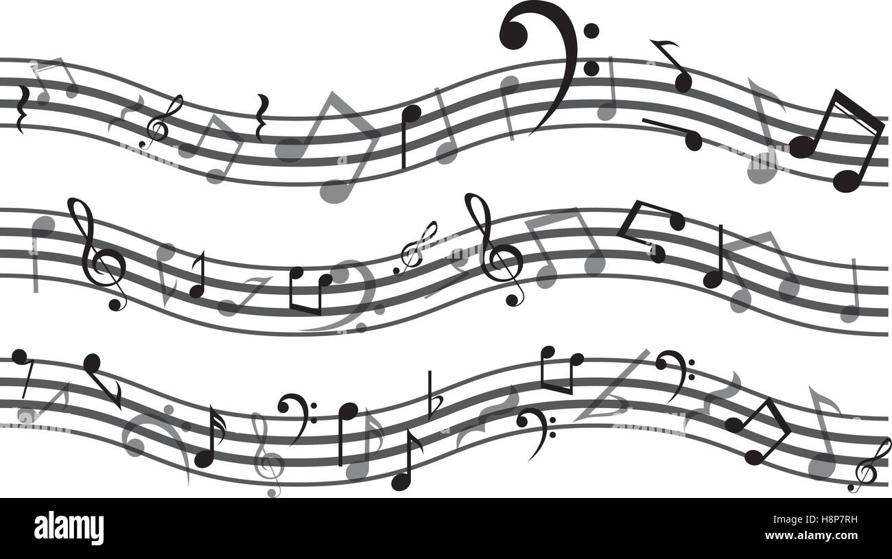 Music note icon. Sound melody pentagram and musical theme. Isolated design. Vector illustration