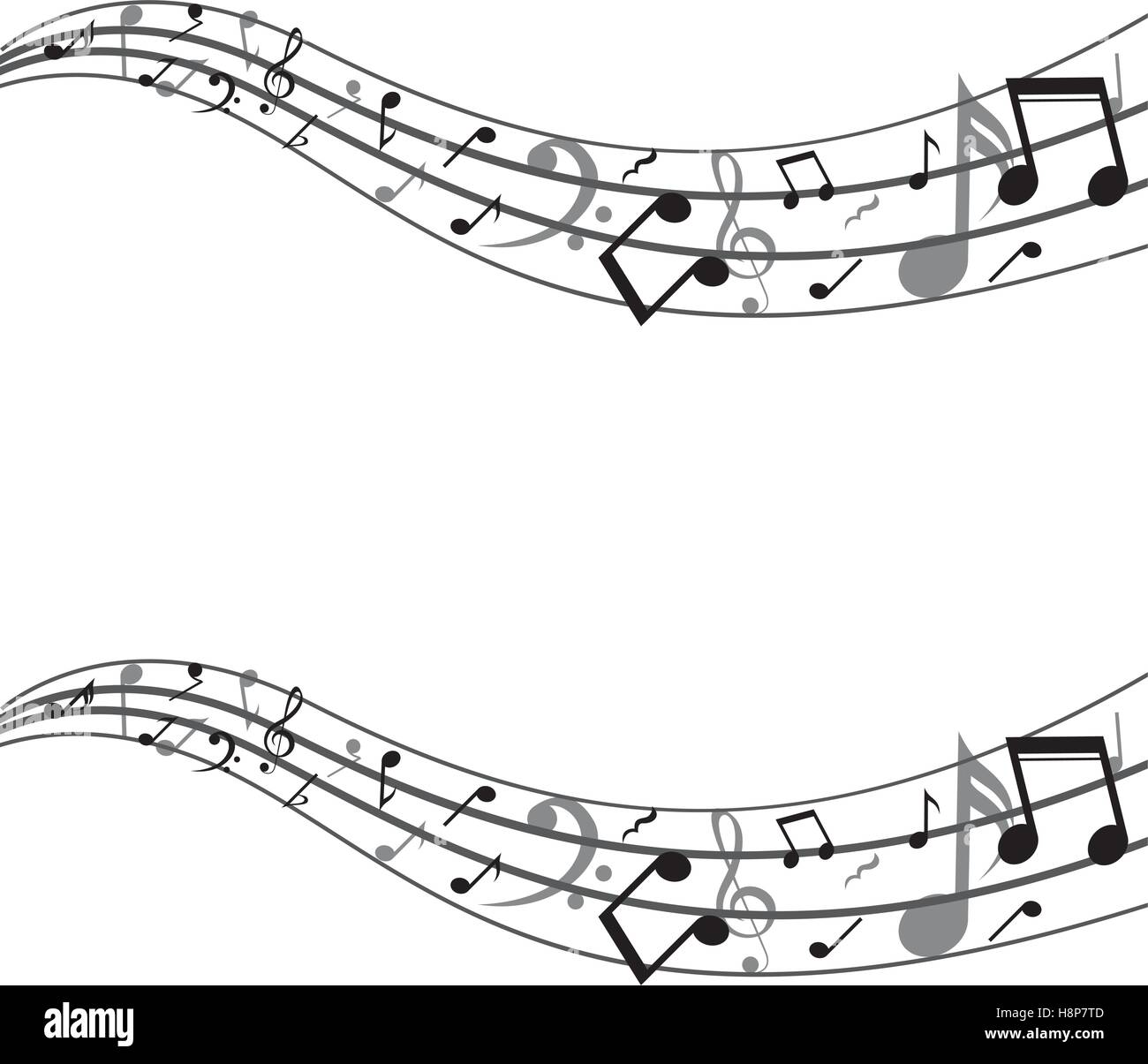 Music note icon. Sound melody pentagram and musical theme. Isolated design. Vector illustration