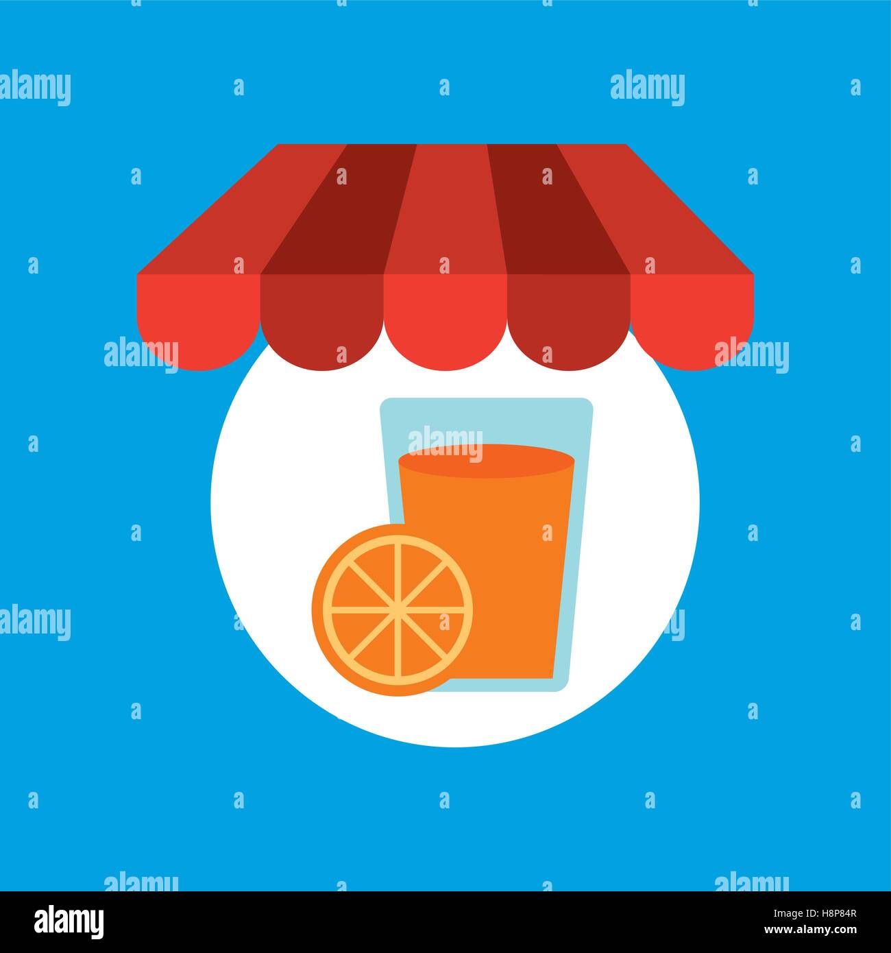 shopping online tasty orange juice vector illustration eps 10 Stock Vector