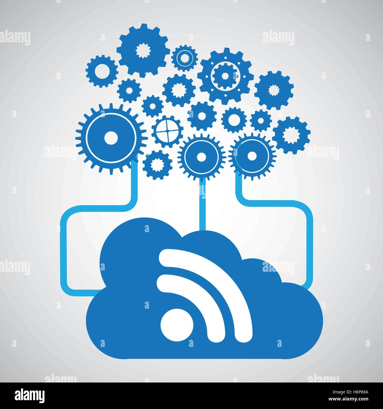 cloud network wifi technology connection design vector illustration eps ...
